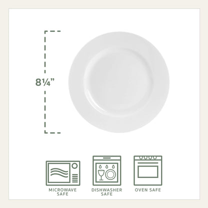 Everyday White by Fitz and Floyd Classic Rim 16 Piece Dinnerware Set, Service for 4