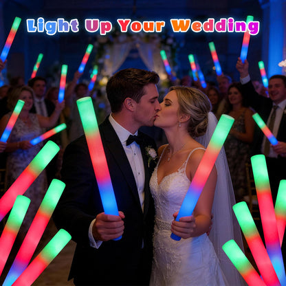 Light-Up Foam Glow Sticks with Three Flashing Modes