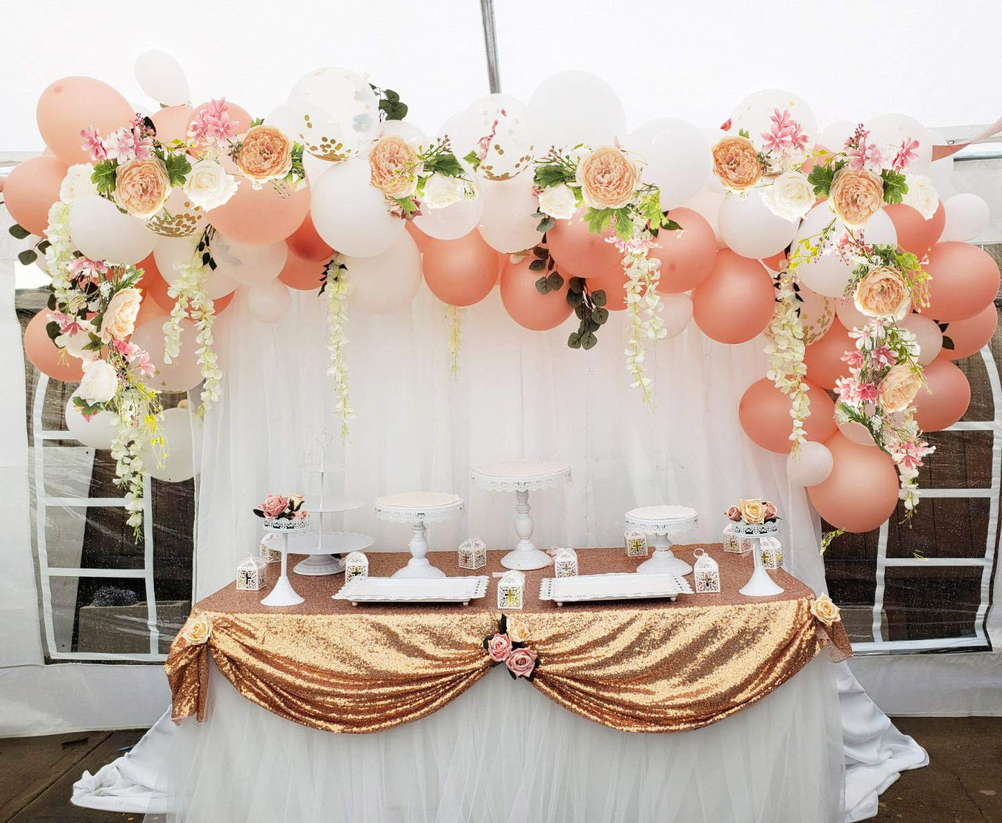DearHouse 2Pack Artificial Peony Flower Garland