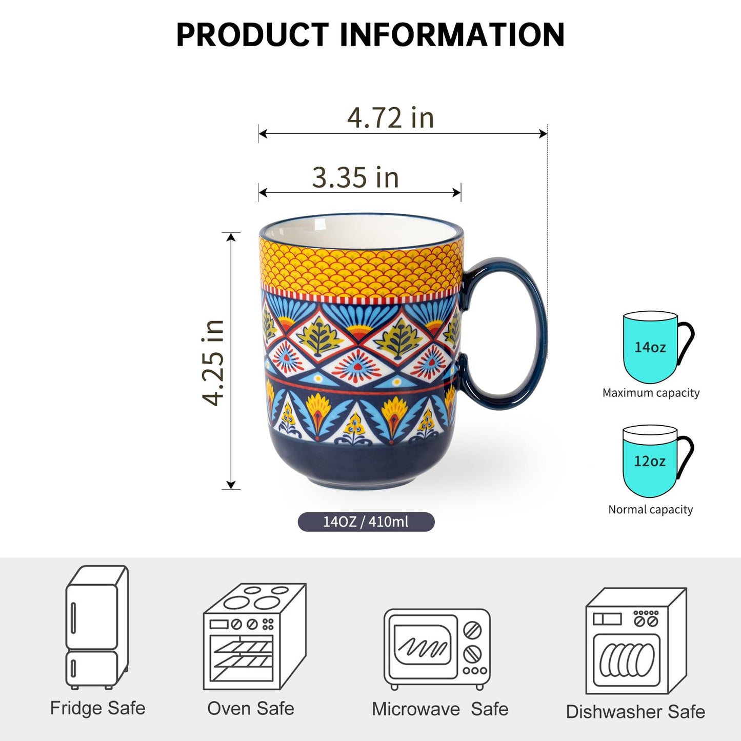 HENXFEN LEAD Coffee Mug Set of 6