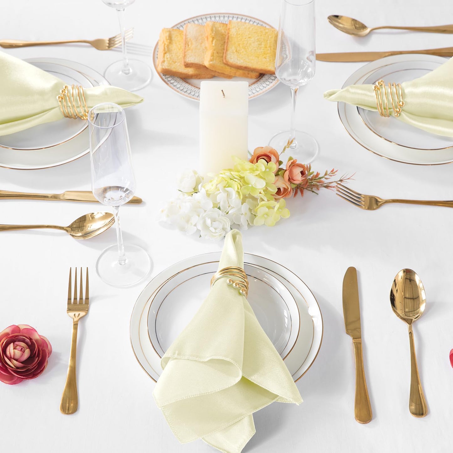 MILVOWOC Square Satin Napkins