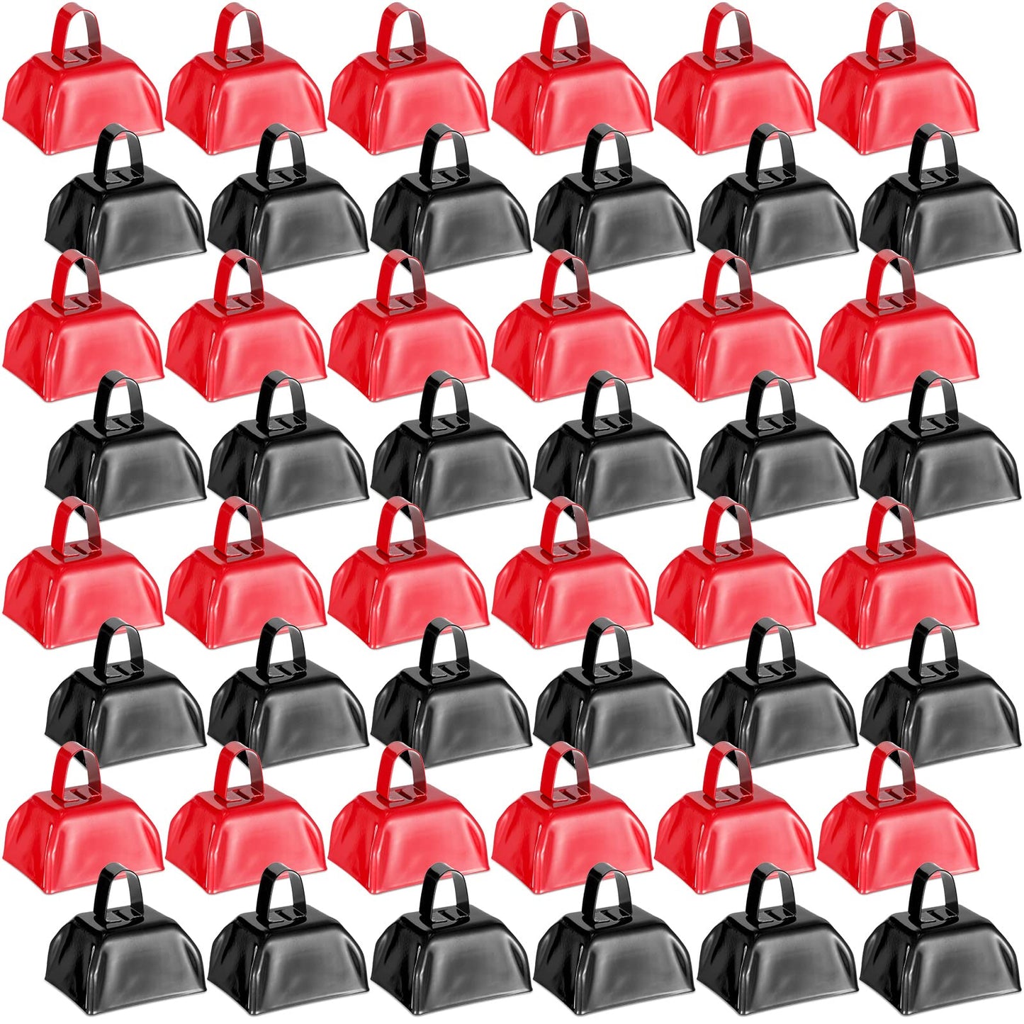 48-Piece Metal Cowbells with Handles for Team Cheering