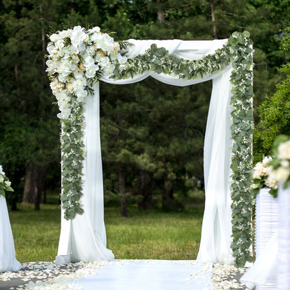 4-Pack Artificial Eucalyptus Garlands with White Flowers