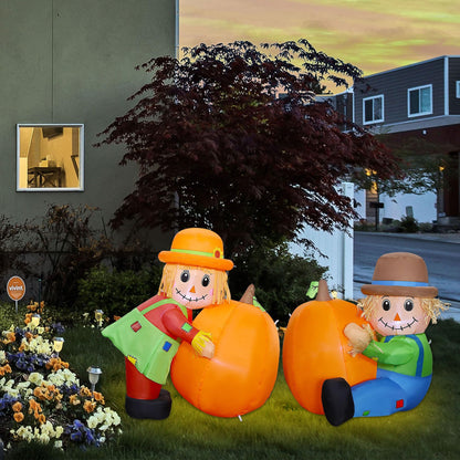Set of 2 LED Inflatable Scarecrow Thanksgiving Decorations