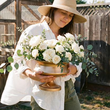 Classic Metal Trumpet Urn Vase for Wedding Centerpieces