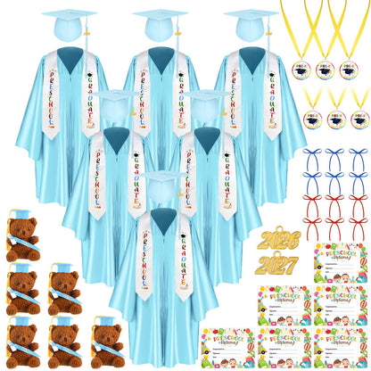 60-Piece Preschool Graduation Cap and Gown Set
