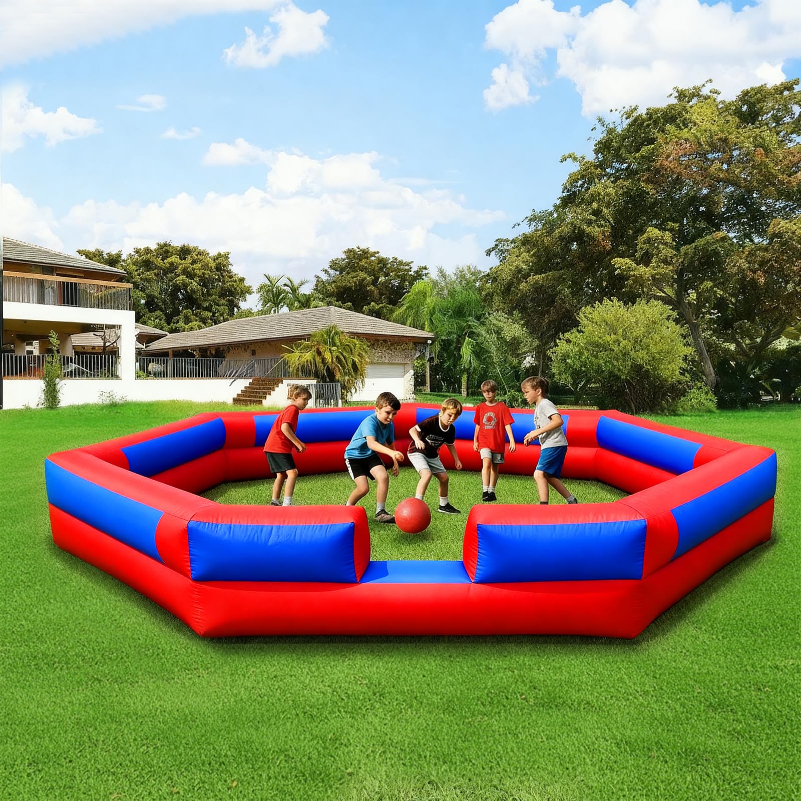 GR8FUN Inflatable Gaga Ball Pit 17FT with Built-in Blower, Portable Large Gaga Ball Pit
