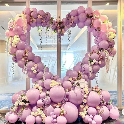 6.6 Ft Heart-Shaped Metal Arch Stand with Water Bag