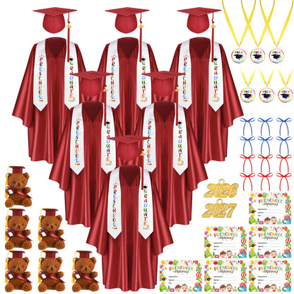 60-Piece Preschool Graduation Cap and Gown Set