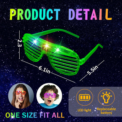 64-Pack LED Light-Up Shutter Glasses in Five Colors