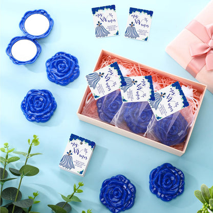 Rose Compact Mirror Party Favors with Cards and Organza Bags
