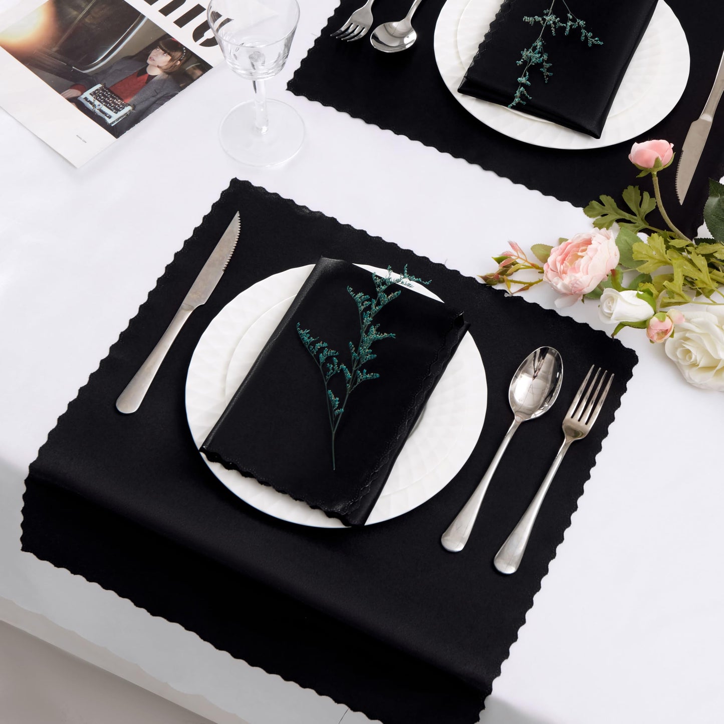 Square Satin Cloth Dinner Napkins for Weddings and Events