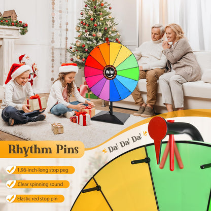 24-Inch Spinning Prize Wheel with Adjustable Floor Stand