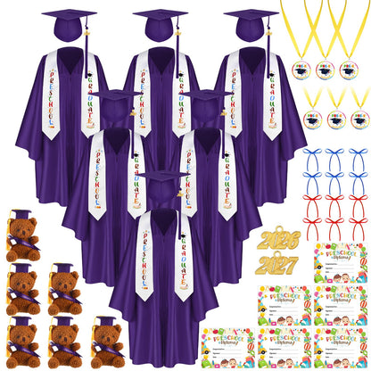 60-Piece Preschool Graduation Cap and Gown Set