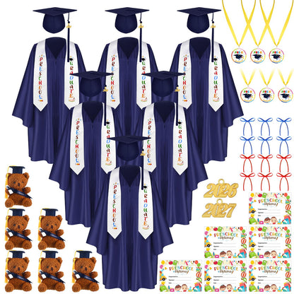 60-Piece Preschool Graduation Cap and Gown Set