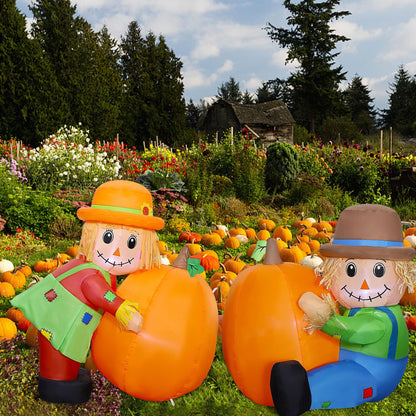 Set of 2 LED Inflatable Scarecrow Thanksgiving Decorations