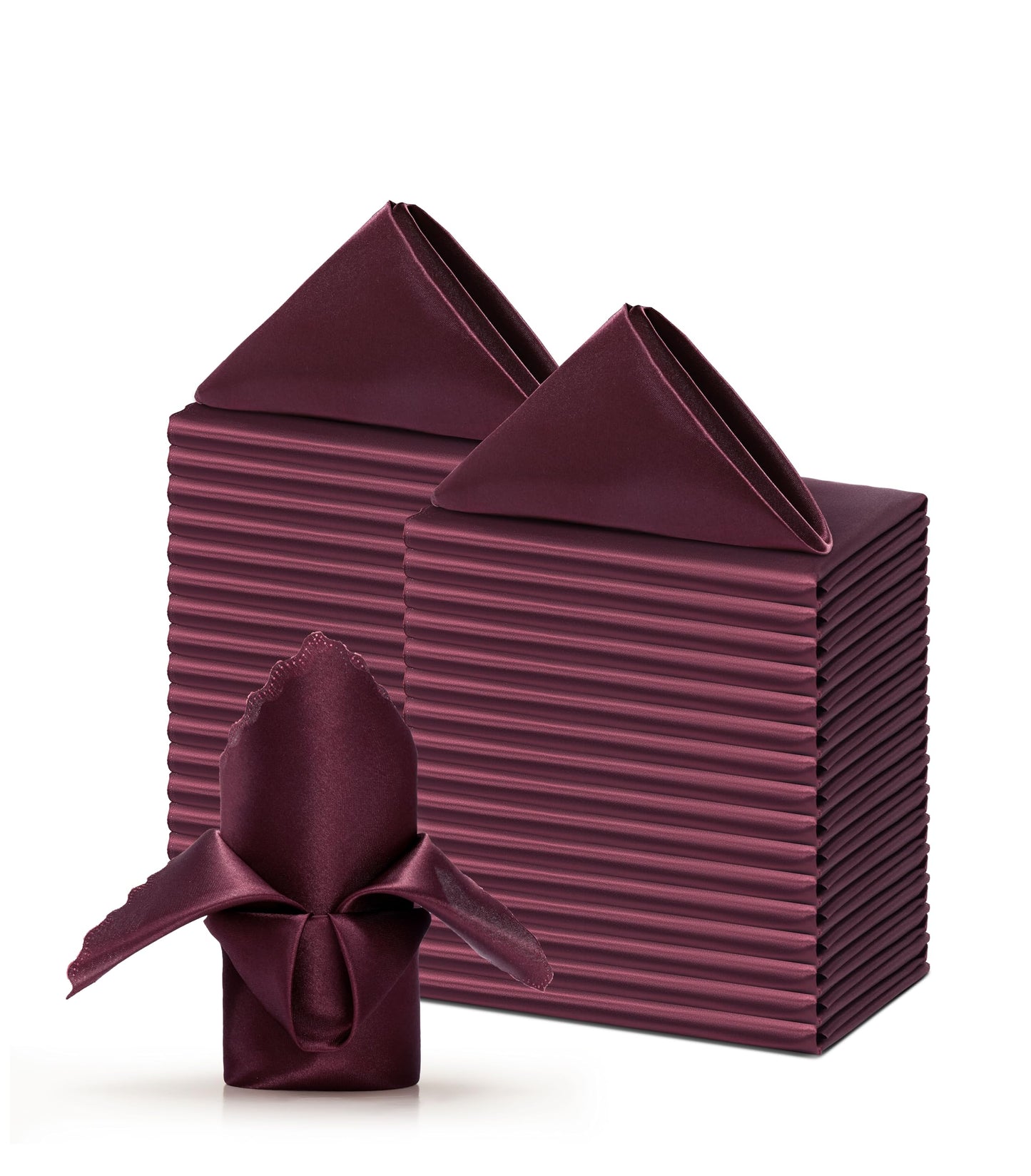 Square Satin Cloth Dinner Napkins for Weddings and Events