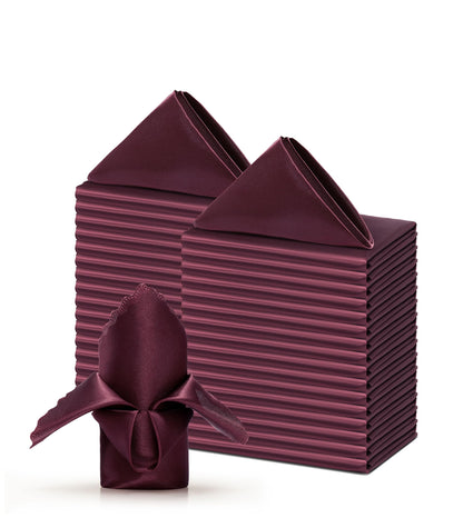 Square Satin Cloth Dinner Napkins for Weddings and Events
