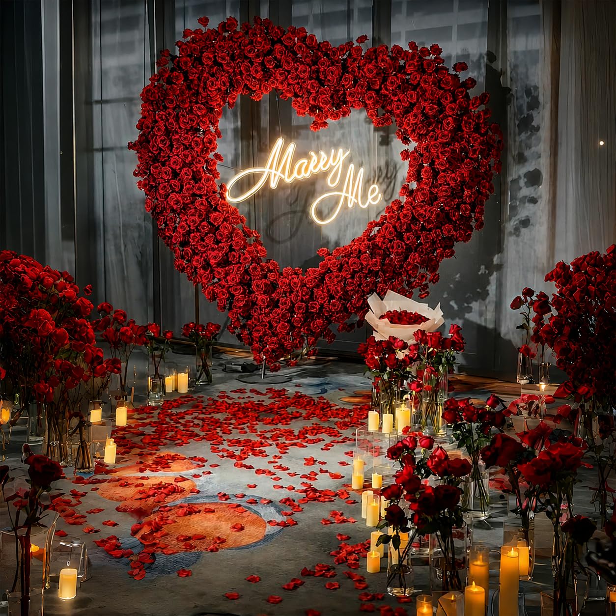 PARAQUIP 6.7FT Heart Arch Stand for Proposal, Metal Balloon Arch Kit