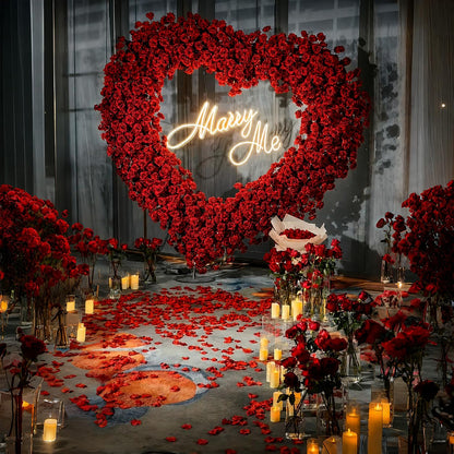 PARAQUIP 6.7FT Heart Arch Stand for Proposal, Metal Balloon Arch Kit