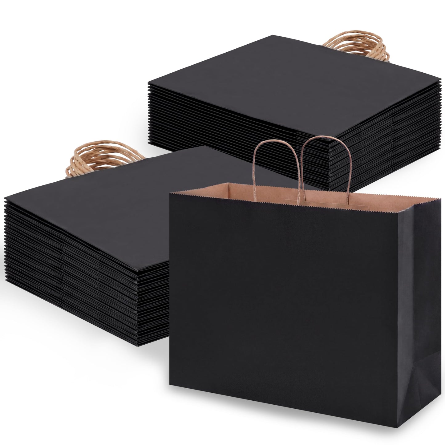 OUTUXED 200pcs Paper Bags with Handles