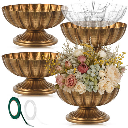 Ninehaoou Metal Compote Bowl Vase Centerpiece