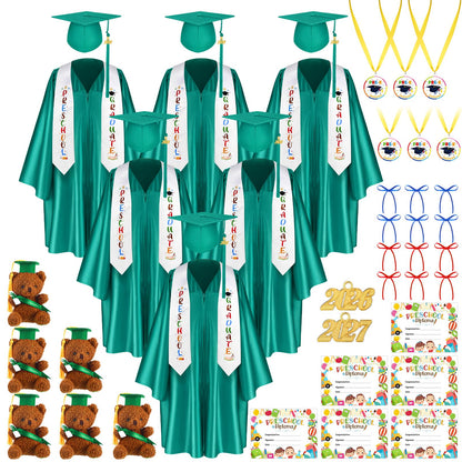 60-Piece Preschool Graduation Cap and Gown Set