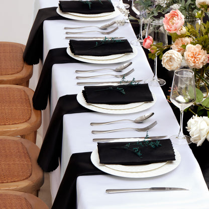 Square Satin Cloth Dinner Napkins for Weddings and Events