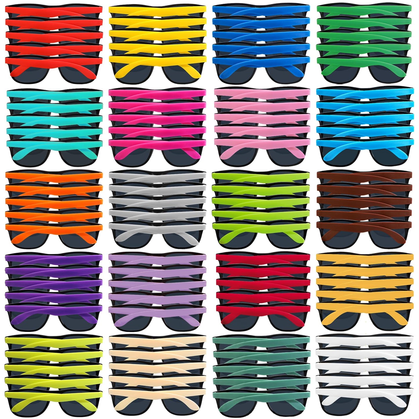 100 Pack 20 Colors Neon Party Sunglasses Bulk Sunglasses Party Favors