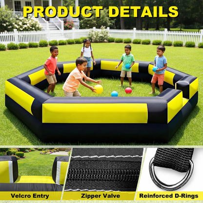 15-Foot Inflatable Gaga Ball Pit with Built-In Blower