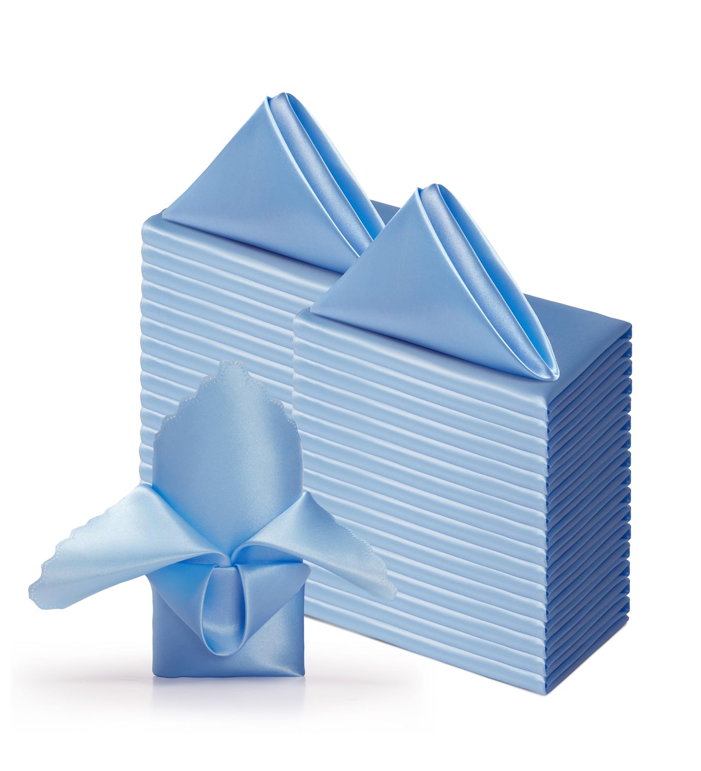 Square Satin Cloth Dinner Napkins for Weddings and Events