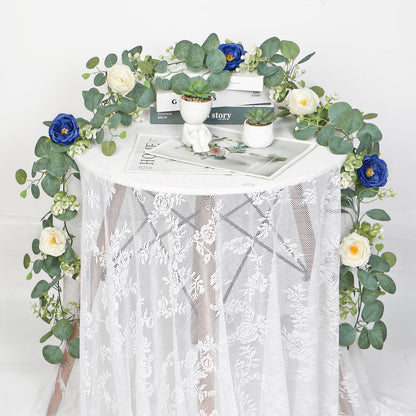 2-Pack 13 Ft Eucalyptus and White Rose Floral Garland