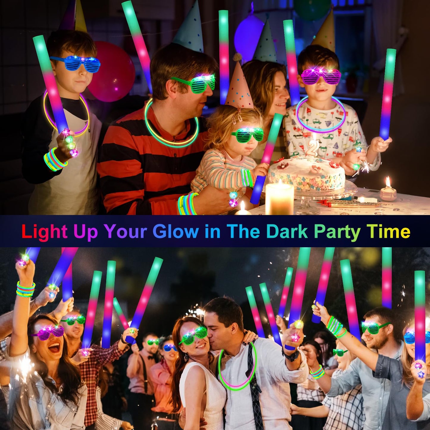150-Piece Glow-in-the-Dark Party Supplies Set