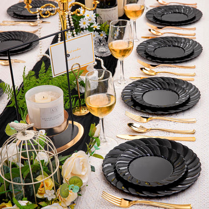 U-QE Black Plastic Plates