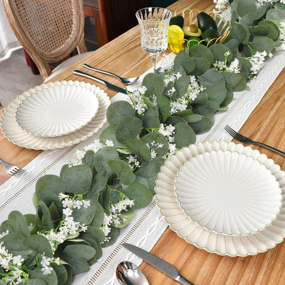 4-Pack Artificial Eucalyptus Garlands with White Flowers