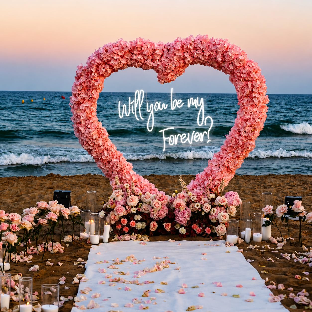 PARAQUIP 6.7FT Heart Arch Stand for Proposal, Metal Balloon Arch Kit