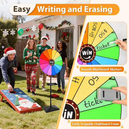 24-Inch Spinning Prize Wheel with Adjustable Floor Stand