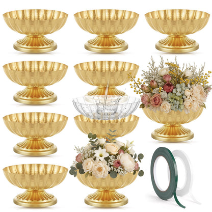 Ninehaoou Metal Compote Bowl Vase Centerpiece