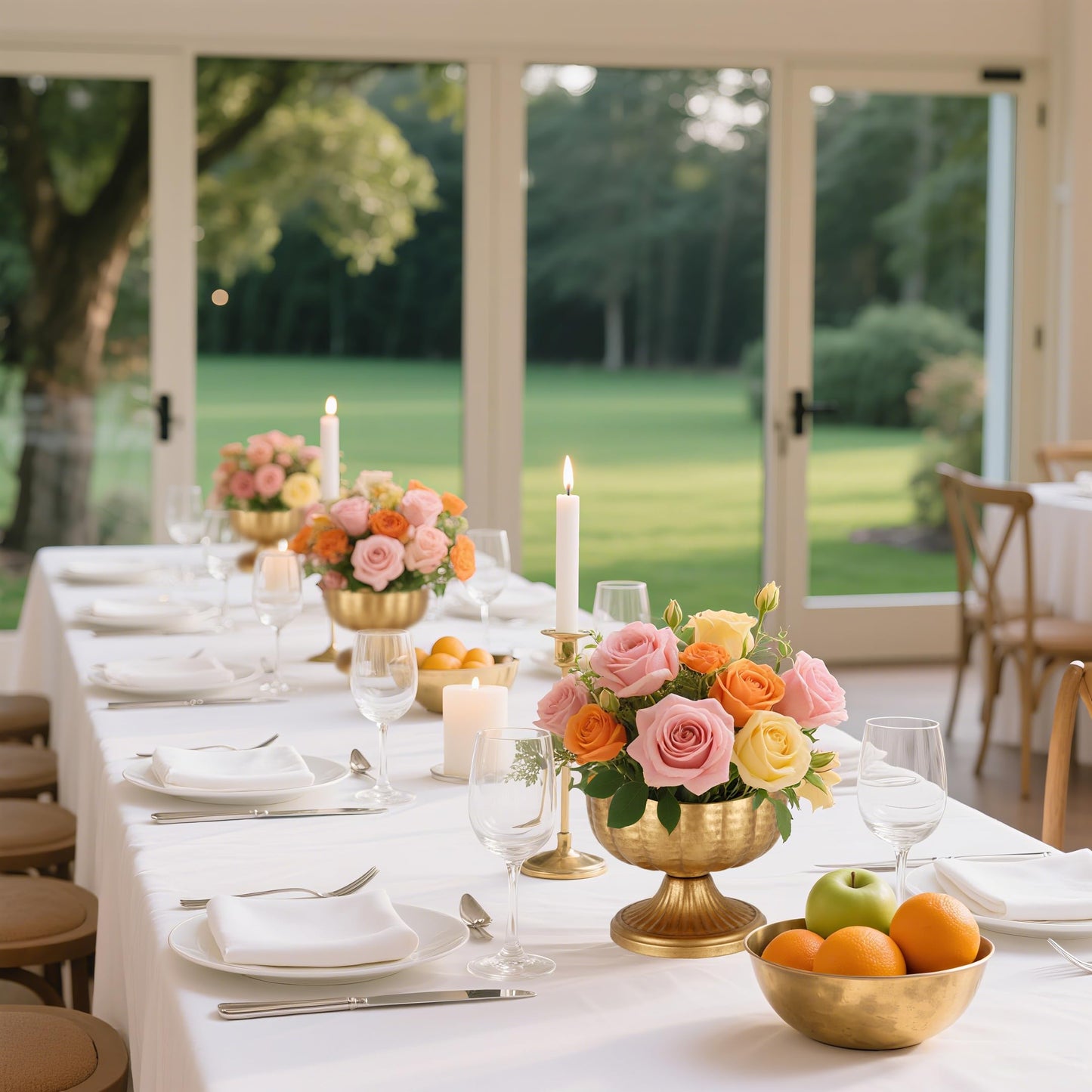 Retro Gold Vases for Centerpieces Set