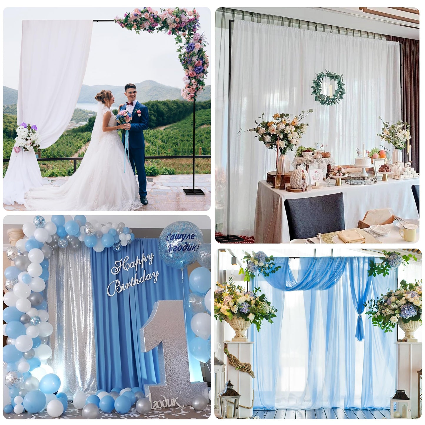 10 x 10 Ft Heavy-Duty Metal Backdrop Stand for Events