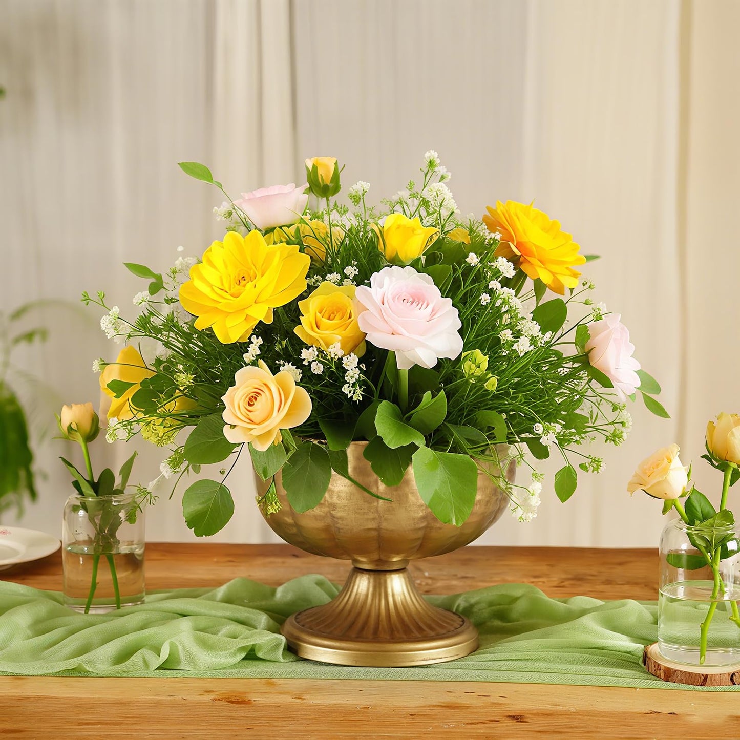 Retro Gold Vases for Centerpieces Set