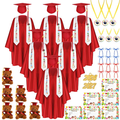 60-Piece Preschool Graduation Cap and Gown Set
