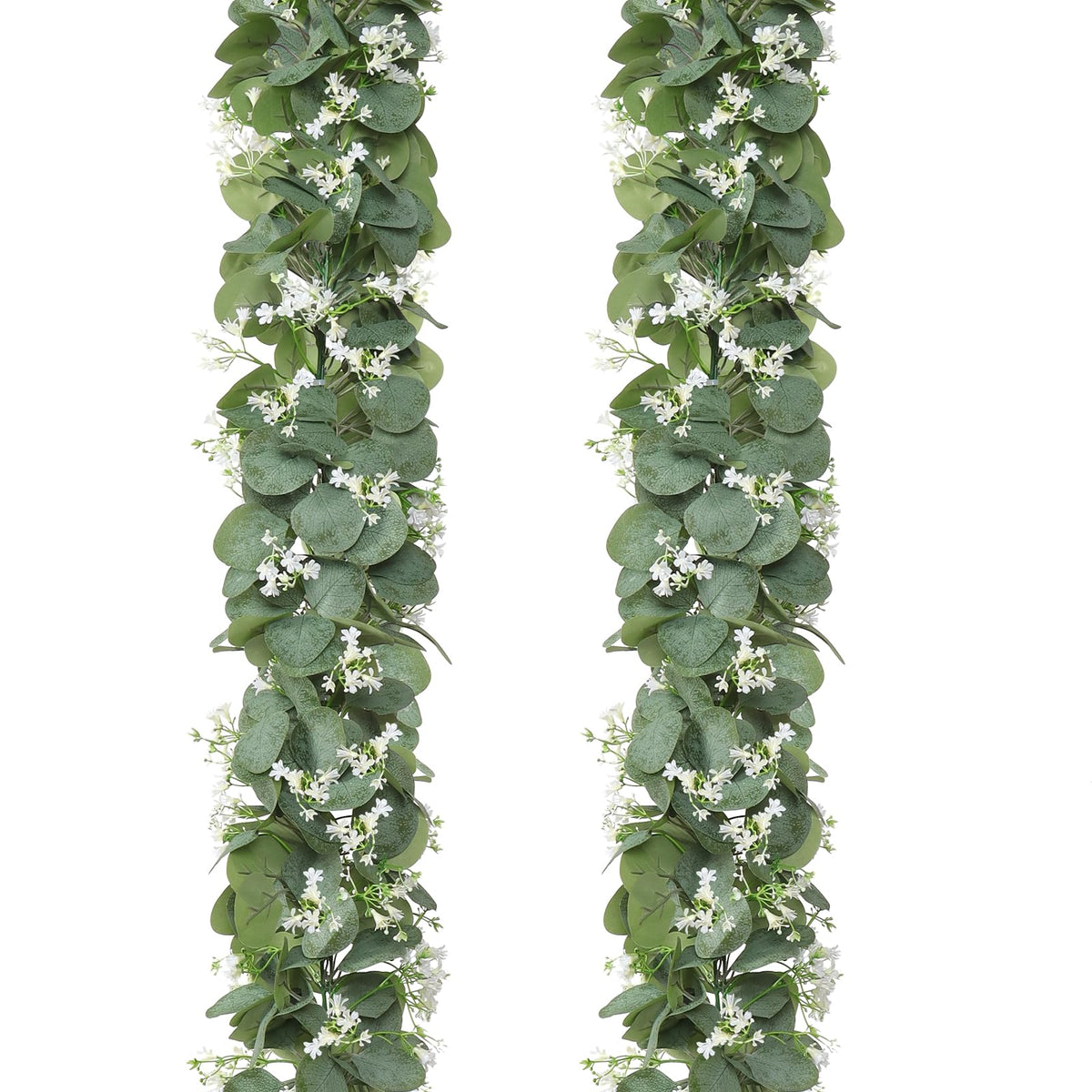 4-Pack Artificial Eucalyptus Garlands with White Flowers