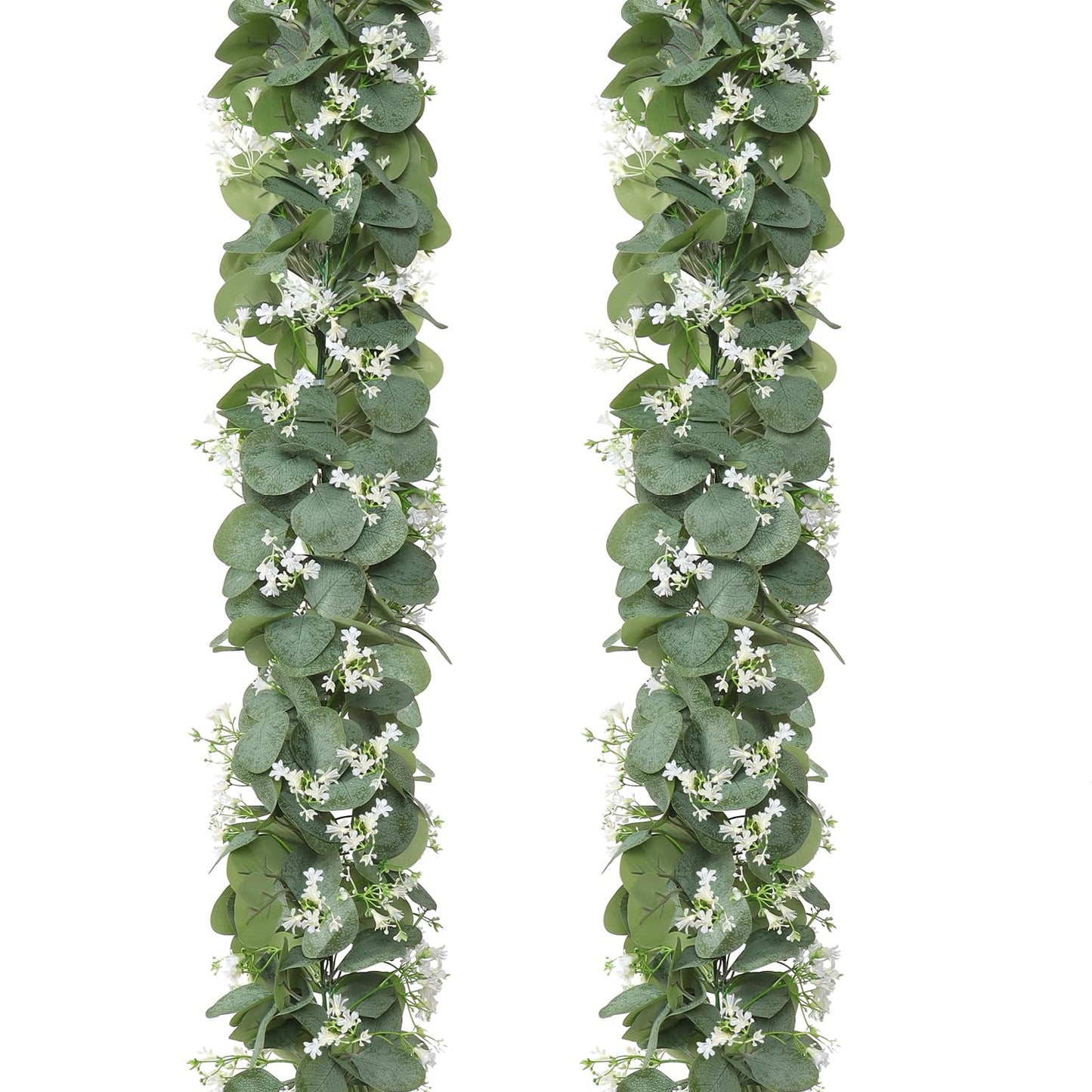 4-Pack Artificial Eucalyptus Garlands with White Flowers