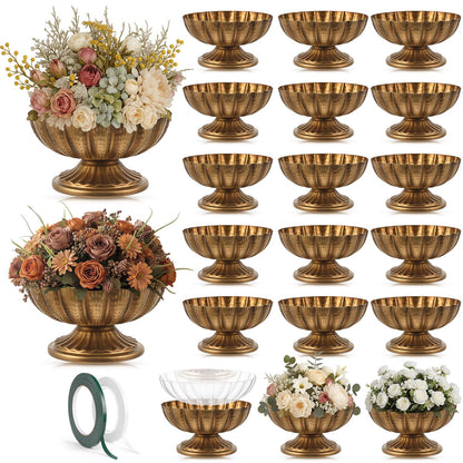 Ninehaoou Metal Compote Bowl Vase Centerpiece