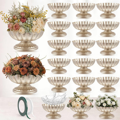 Ninehaoou Metal Compote Bowl Vase Centerpiece
