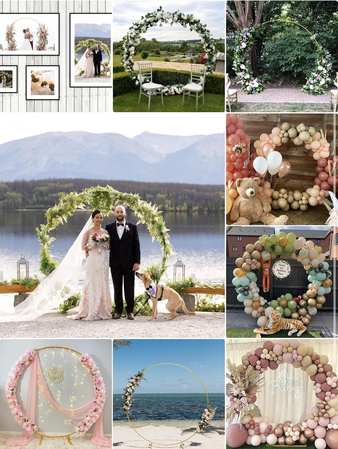 Large Metal Round Balloon Arch Stand for Party Decorations