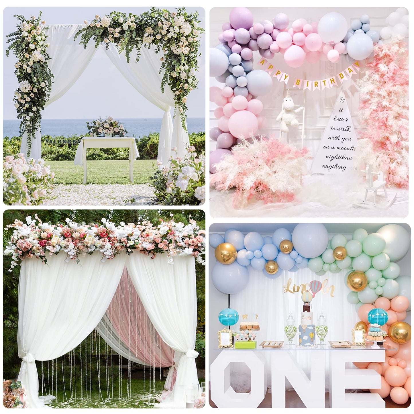 8 Ft Heavy-Duty Adjustable Metal Backdrop Stand for Events