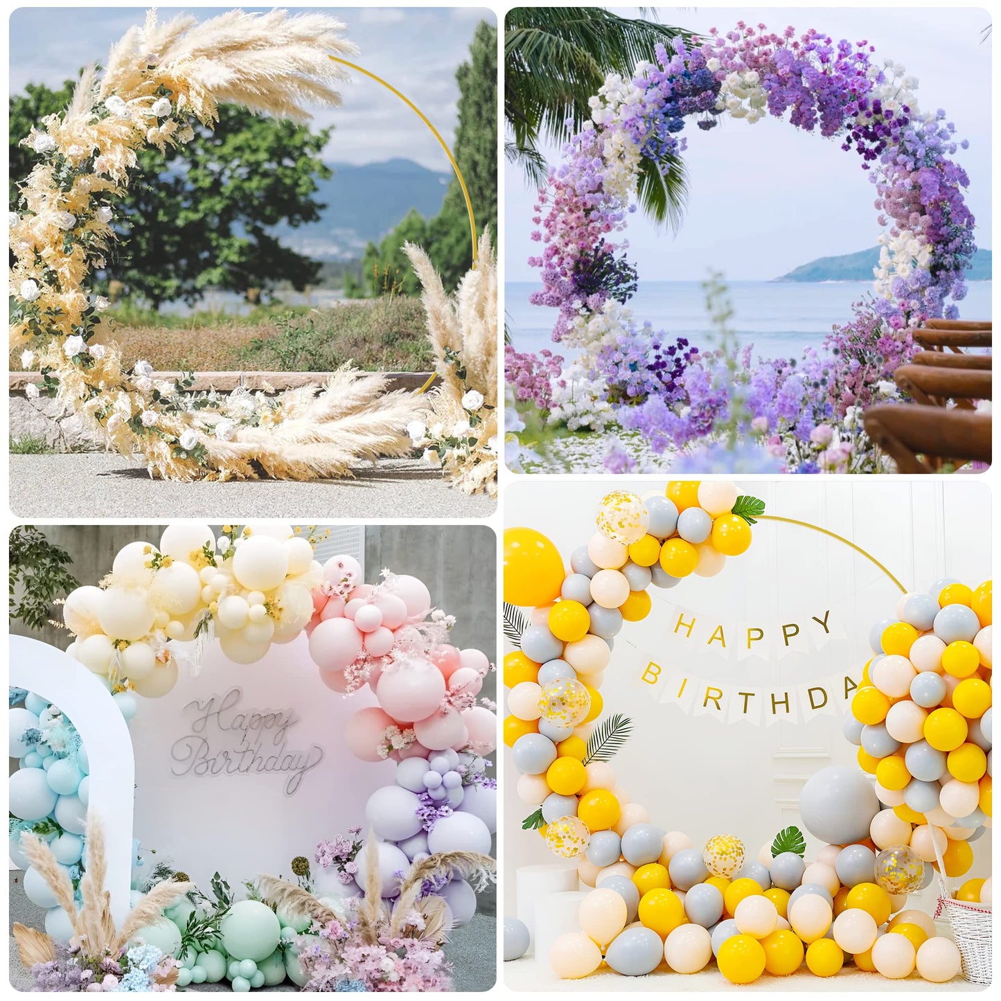 Round Metal Balloon Arch and Backdrop Stand