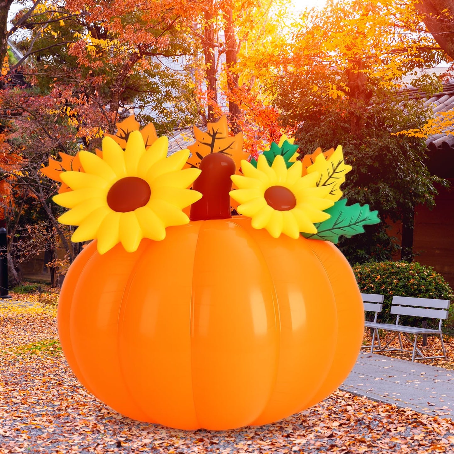 LED Inflatable Stacked Pumpkin Fall Yard Decoration